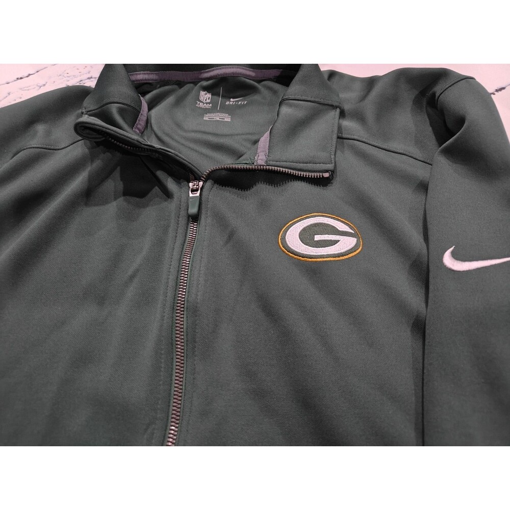 Nike Green Bay Packers NFL Team Apparel Dri-Fit Full Zip Track Jacket 2XL